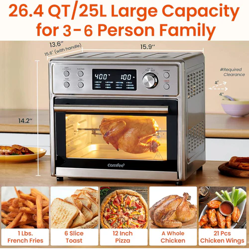 Comfee' 12-in-1 Air Fryer with Rotisserie - Image 5