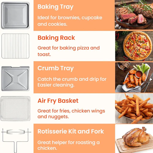 Comfee' 12-in-1 Air Fryer with Rotisserie - Image 4