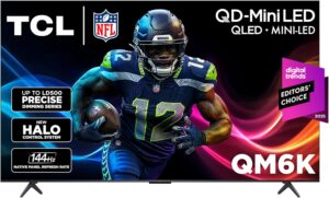 TCL 55-Inch QM6K Series QLED 4K Smart QD-Mini LED TV with Google TV (2025 Model) New Halo Control System, LD500 Precise Dimming Series, High Contrast HVA Panel, 144Hz Native Panel Refresh Rate