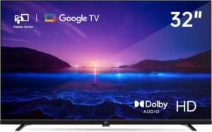 FPD 32 inch Smart TV HD 720p LED Google TV with Google Play and Google Cast Built-in, HDR 10, Dolby Audio, Voice Remote, Stream Live TV